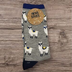 Men’s Gray Alpaca Print Novelty Socks NWT